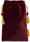 The Bohemian Cats Theatre Tarot, Two of Cups - drawstring bag in wine red silk velvet