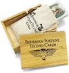TRADITIONAL SMALLER SIZE. The Bohemian Fortune Telling Cards — with cold stamping and sliding wooden box