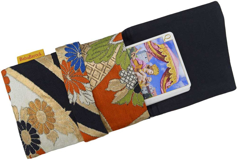 Colourful Florals - Japanese vintage silk foldover pouch