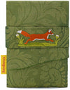 Red Fox embroidered foldover pouch