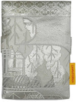 Silver Trees - Japanese vintage silk foldover pouch