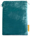 "I'm Late!" - White Rabbit silk velvet embroidered wristlet. Blue teal.