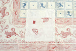Large vintage / antique folk cotton textile cloth. Charming animal print.