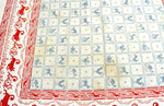 Large vintage / antique folk cotton textile cloth. Charming animal print.