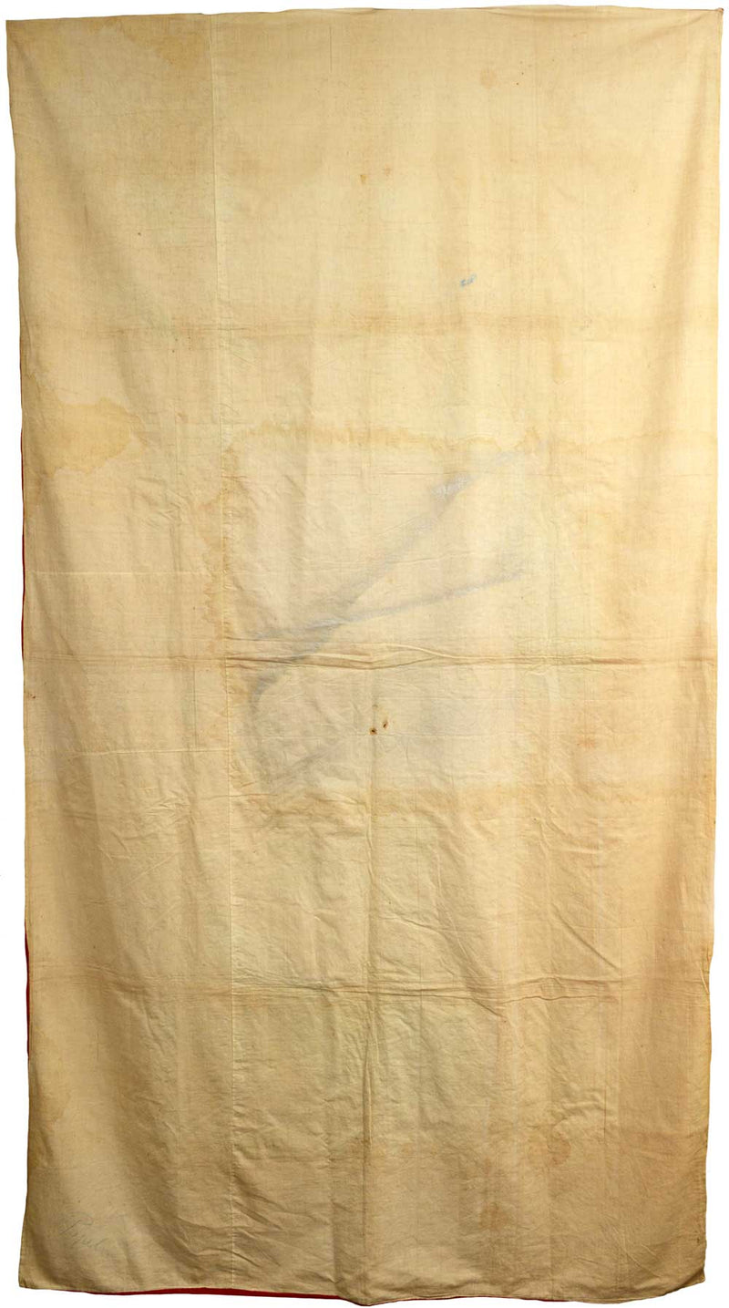Very large antique embroidered hanging peacocks & bamboo.