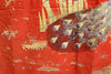 Very large antique embroidered hanging peacocks & bamboo.