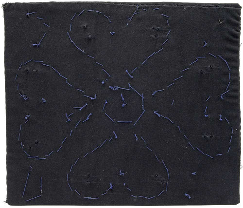Textile artwork with mother of pearl buttons - pattern 2.