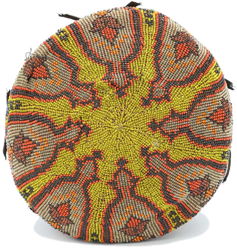 Vintage beaded, embroidered hat. Paisley pattern.