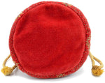 Red velvet drawstring evening bag. Used in The Bohemian Cats Theatre Tarot.