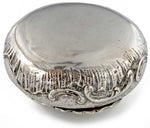 Gilded silver powder compact with puff