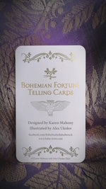 TRADITIONAL SMALLER SIZE. The Bohemian Fortune Telling Cards — with cold stamping and sliding wooden box