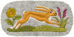 Little Brown Hare embroidered hair slide - grey