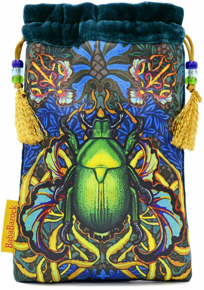Drawstring tarot bag, silk velvet tarot pouch for carrying oracle cards, tarot decks