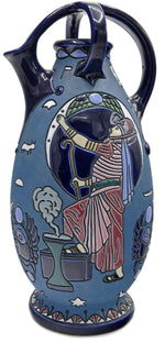 Amphora vase, antique Czech vase, Egyptian revival style