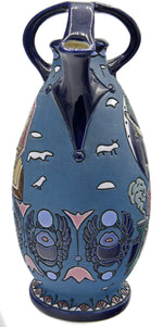 크고 인상적인 이집트 부흥 "Amphora". 1920년대 체코 꽃병.