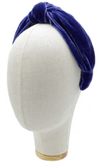 Blue knot headband, silk velvet headbands, luxury hair accessories for women, wedding guests