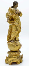 18세기 초의 마리아 임마쿨라타(Maria Immaculata)의 도금한 동상(알파인)