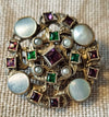 Brooch with pearls, garnets, antique jewelry online