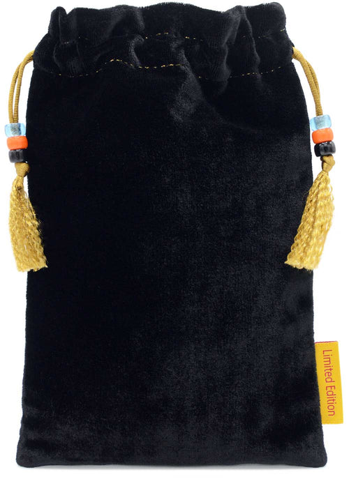 Tarot drawstring pouch, silk velvet bag with firebird, phoenix print