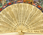 Rare and exquisite antique Chinese painted fan with carved ivory stick handle. - Baba Store - 2