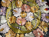 Large Hungarian hand-stitched silk Matyo embroidery - beautiful antique colours of pinks, apricots, limes and lavender on black ground. - Baba Store - 1