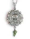 Memento Mori — Sterling silver pendant with moldavite (vltavin) drop - Baba Store - 1
